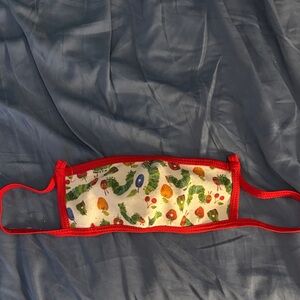 Colorful Patterned Face Mask with Red Trim